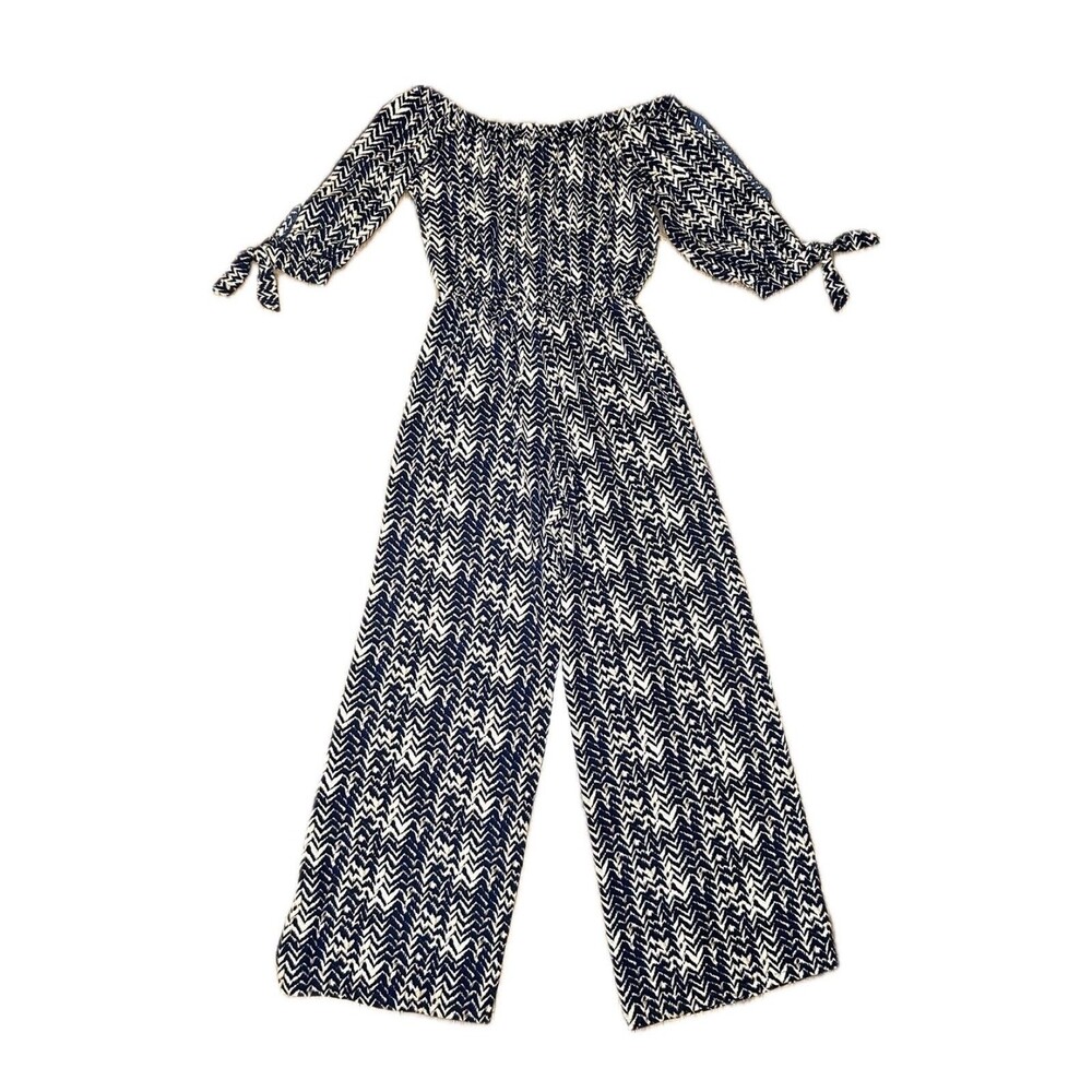 Tyche Off Shoulder Split Self Tie Quarter Sleeves Elastic Waist Pockets Jumpsuit